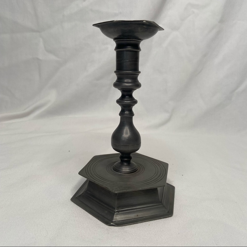 Silver Candlestick Made in Italy Stamped Castle Tree Layered